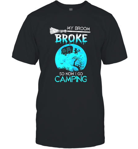 My Broom Broke So Now I Go Camping Camping Lover Gift Men's T-Shirt Men's T-Shirt / Black / S Men's T-Shirt - HHHstores