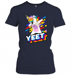 Colorful Dabbing Dancing Unicorn Celebration Yeet Women's T-Shirt
