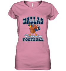Dallas Thanksgiving Day Funny Turkey Playing Texas Football Premium T Shirt Women's V-Neck T-Shirt Women's V-Neck T-Shirt - HHHstores