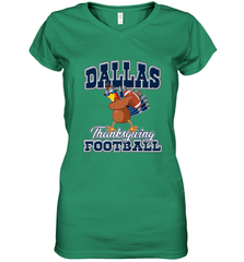 Dallas Thanksgiving Day Funny Turkey Playing Texas Football Premium T Shirt Women's V-Neck T-Shirt Women's V-Neck T-Shirt - HHHstores