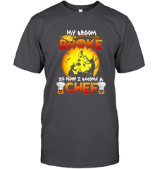 Womens My Broom Broke So Now I Become A Chef Halloween Witch Men's T-Shirt Men's T-Shirt - HHHstores