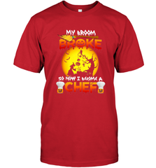 Womens My Broom Broke So Now I Become A Chef Halloween Witch Men's T-Shirt Men's T-Shirt - HHHstores