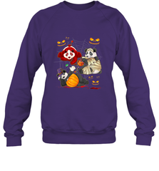 Panda Happy Halloween T shirt Cute Mummy Witch Pumpkin Crewneck Sweatshirt Crewneck Sweatshirt - HHHstores