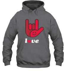 Cute Love Hand Sign Heart Valentines Day Retro Vintage Top Hooded Sweatshirt Hooded Sweatshirt - HHHstores