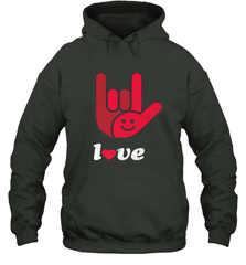 Cute Love Hand Sign Heart Valentines Day Retro Vintage Top Hooded Sweatshirt Hooded Sweatshirt - HHHstores