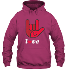 Cute Love Hand Sign Heart Valentines Day Retro Vintage Top Hooded Sweatshirt Hooded Sweatshirt - HHHstores