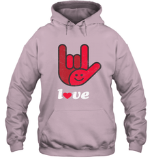 Cute Love Hand Sign Heart Valentines Day Retro Vintage Top Hooded Sweatshirt Hooded Sweatshirt - HHHstores