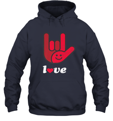 Cute Love Hand Sign Heart Valentines Day Retro Vintage Top Hooded Sweatshirt Hooded Sweatshirt - HHHstores
