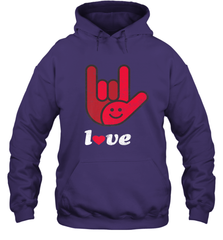 Cute Love Hand Sign Heart Valentines Day Retro Vintage Top Hooded Sweatshirt Hooded Sweatshirt - HHHstores
