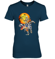 Skeleton Riding T Rex Funny Halloween Women's Premium T-Shirt Women's Premium T-Shirt - HHHstores