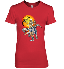 Skeleton Riding T Rex Funny Halloween Women's Premium T-Shirt Women's Premium T-Shirt - HHHstores
