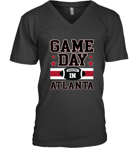 NFL Atlanta Game Day Football Home Team Colors Women Girl Gift Men's V-Neck Men's V-Neck / Black / S Men's V-Neck - HHHstores
