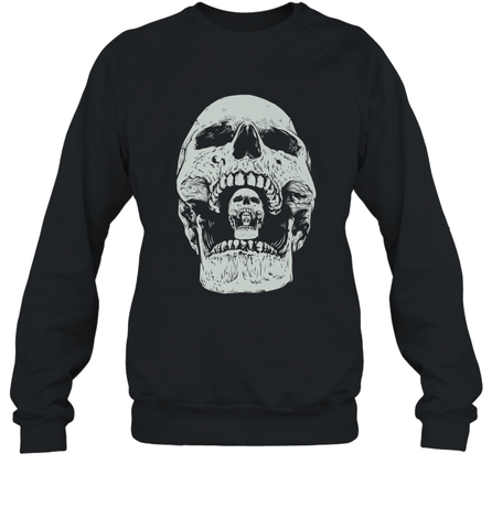 Vintage Halloween Skull Design For Trick or Treating Crewneck Sweatshirt Crewneck Sweatshirt / Black / S Crewneck Sweatshirt - HHHstores
