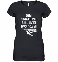 Funny Rock Climbing T Shirt Free Climbing Women's V-Neck T-Shirt