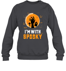 I'm With Spooky  Scary Halloween Costume Gift Crewneck Sweatshirt Crewneck Sweatshirt - HHHstores