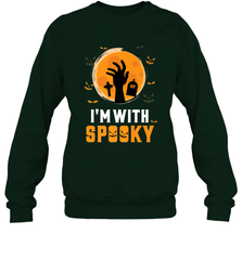I'm With Spooky  Scary Halloween Costume Gift Crewneck Sweatshirt Crewneck Sweatshirt - HHHstores