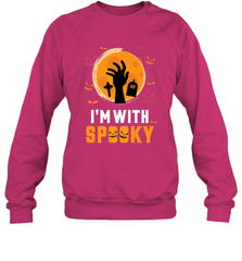 I'm With Spooky  Scary Halloween Costume Gift Crewneck Sweatshirt Crewneck Sweatshirt - HHHstores
