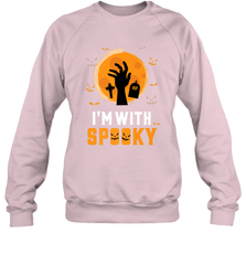 I'm With Spooky  Scary Halloween Costume Gift Crewneck Sweatshirt Crewneck Sweatshirt - HHHstores