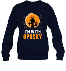 I'm With Spooky  Scary Halloween Costume Gift Crewneck Sweatshirt Crewneck Sweatshirt - HHHstores