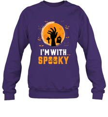 I'm With Spooky  Scary Halloween Costume Gift Crewneck Sweatshirt Crewneck Sweatshirt - HHHstores