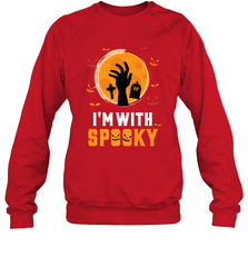 I'm With Spooky  Scary Halloween Costume Gift Crewneck Sweatshirt Crewneck Sweatshirt - HHHstores
