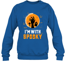 I'm With Spooky  Scary Halloween Costume Gift Crewneck Sweatshirt Crewneck Sweatshirt - HHHstores