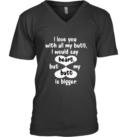 I Love You With All My Butt Would Say Heart Men's V-Neck Men's V-Neck / Black / S Men's V-Neck - HHHstores