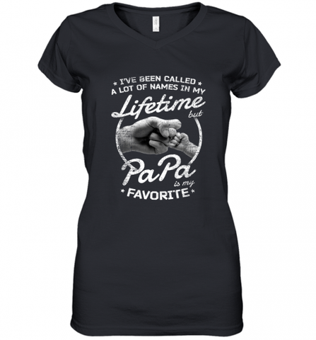Papa Fathers Day Grandpa or Dad Women's V-Neck T-Shirt Women's V-Neck T-Shirt / Black / S Women's V-Neck T-Shirt - HHHstores