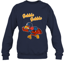 Turkey Football Shirt Funny Thanksgiving Turkey Gobble Gift Crewneck Sweatshirt Crewneck Sweatshirt - HHHstores
