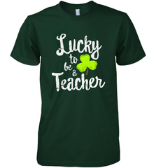 Teacher St. Patrick's Day Shirt, Lucky To Be A Teacher Men's Premium T-Shirt Men's Premium T-Shirt - HHHstores