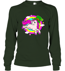 Irish Leprechaun Unicorn Cute St Patricks Day Ireland Long Sleeve T-Shirt Long Sleeve T-Shirt - HHHstores