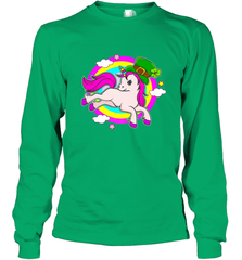 Irish Leprechaun Unicorn Cute St Patricks Day Ireland Long Sleeve T-Shirt Long Sleeve T-Shirt - HHHstores