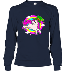 Irish Leprechaun Unicorn Cute St Patricks Day Ireland Long Sleeve T-Shirt Long Sleeve T-Shirt - HHHstores
