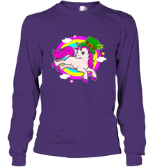Irish Leprechaun Unicorn Cute St Patricks Day Ireland Long Sleeve T-Shirt Long Sleeve T-Shirt - HHHstores