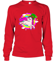 Irish Leprechaun Unicorn Cute St Patricks Day Ireland Long Sleeve T-Shirt Long Sleeve T-Shirt - HHHstores