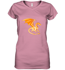 Beautiful Mystical Dragon Orange Fire Silhouette Premium T Shirt77 Women's V-Neck T-Shirt Women's V-Neck T-Shirt - HHHstores