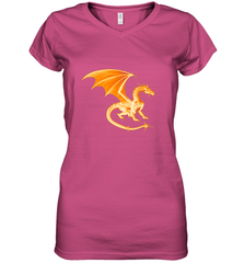 Beautiful Mystical Dragon Orange Fire Silhouette Premium T Shirt77 Women's V-Neck T-Shirt Women's V-Neck T-Shirt - HHHstores