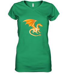 Beautiful Mystical Dragon Orange Fire Silhouette Premium T Shirt77 Women's V-Neck T-Shirt Women's V-Neck T-Shirt - HHHstores