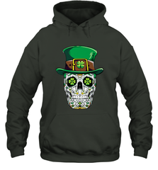 Sugar Skull Leprechaun T Shirt St Patricks Day Women Men Hooded Sweatshirt Hooded Sweatshirt - HHHstores