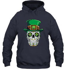 Sugar Skull Leprechaun T Shirt St Patricks Day Women Men Hooded Sweatshirt Hooded Sweatshirt - HHHstores