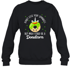 Donutcorn Funny Cute Donut Unicorn Irish St Patrick's Day Crewneck Sweatshirt