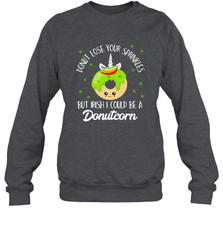 Donutcorn Funny Cute Donut Unicorn Irish St Patrick's Day Crewneck Sweatshirt Crewneck Sweatshirt - HHHstores