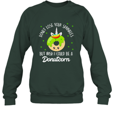 Donutcorn Funny Cute Donut Unicorn Irish St Patrick's Day Crewneck Sweatshirt Crewneck Sweatshirt - HHHstores