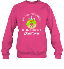 Donutcorn Funny Cute Donut Unicorn Irish St Patrick's Day Crewneck Sweatshirt Crewneck Sweatshirt - HHHstores