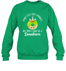 Donutcorn Funny Cute Donut Unicorn Irish St Patrick's Day Crewneck Sweatshirt Crewneck Sweatshirt - HHHstores