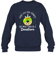 Donutcorn Funny Cute Donut Unicorn Irish St Patrick's Day Crewneck Sweatshirt