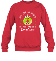 Donutcorn Funny Cute Donut Unicorn Irish St Patrick's Day Crewneck Sweatshirt Crewneck Sweatshirt - HHHstores