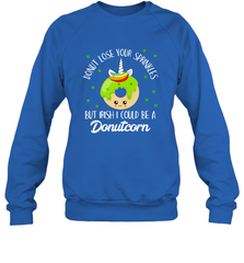 Donutcorn Funny Cute Donut Unicorn Irish St Patrick's Day Crewneck Sweatshirt Crewneck Sweatshirt - HHHstores