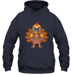 Cool Turkey Football Feathers Funny Thanksgiving Sports Gift Hooded Sweatshirt