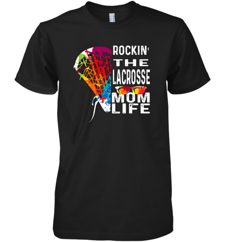 Lacrosse Rockin The Mom Life Men's Premium T-Shirt Men's Premium T-Shirt / Black / XS Men's Premium T-Shirt - HHHstores